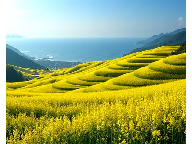남해 다랭이마을 유채꽃 풍경